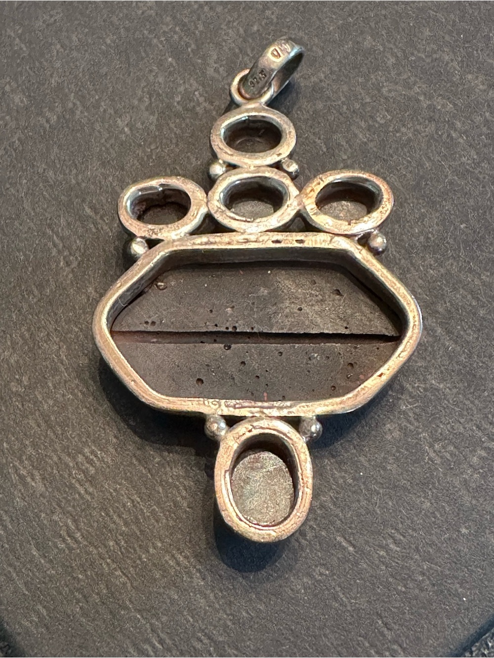Sterling Silver Black Onyx Floral Pendant Statement Necklace - Picture 4 of 5